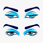 fake blue eyebrows image